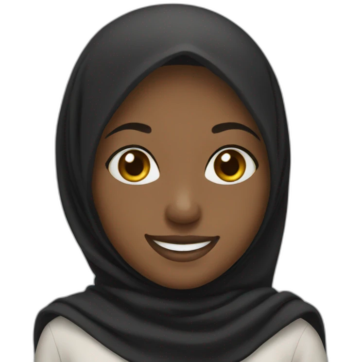 Black hijab girl smiling emoji