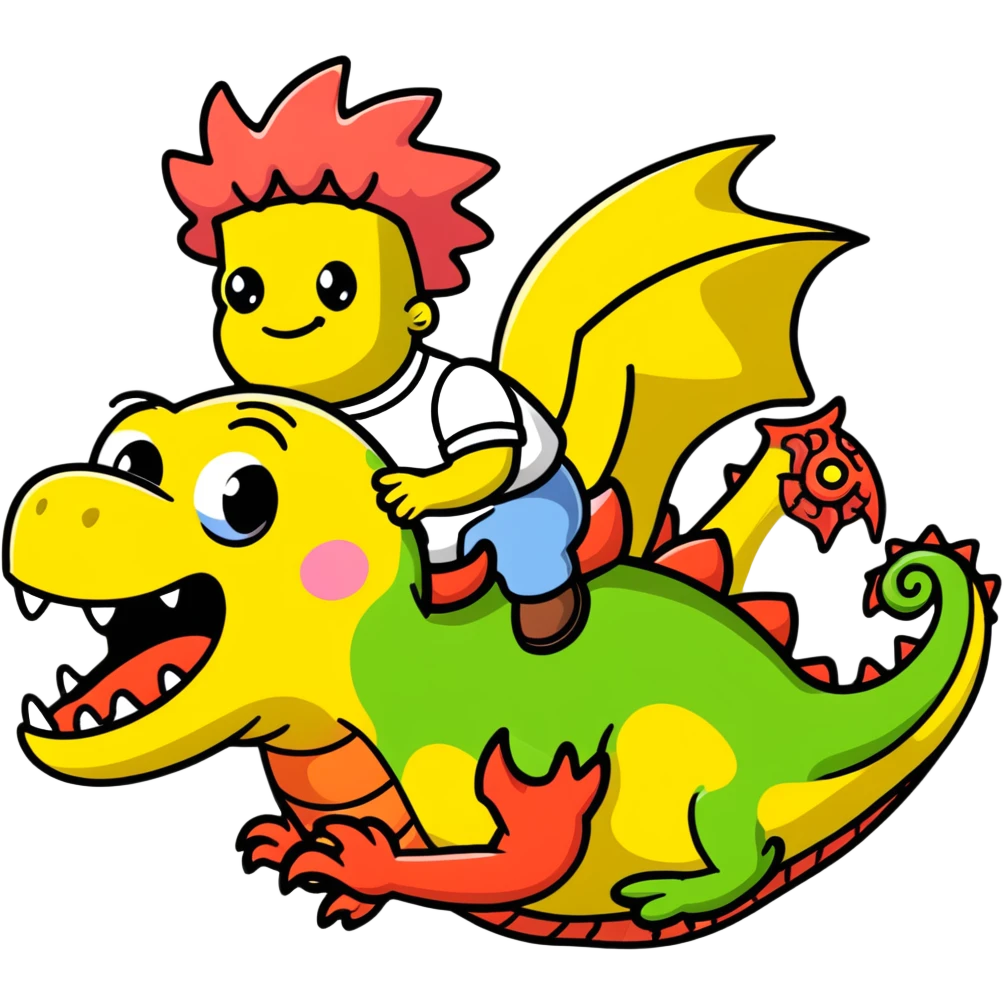 Spongebob riding a dragon emoji