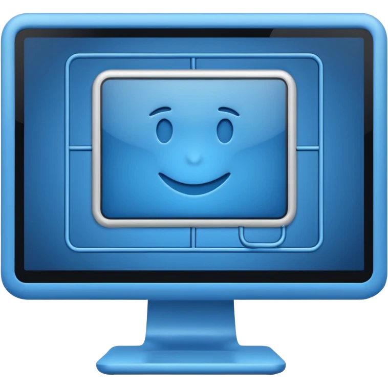 computer screen with wireframe layout emoji