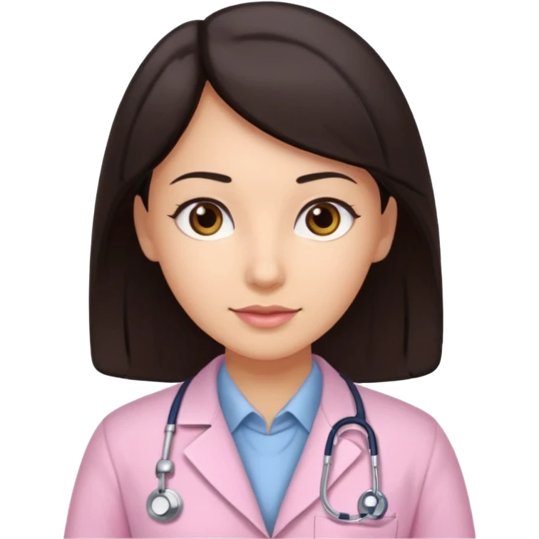 gastroenterologist with dark hair and brown eyes, light pink theme, variation 2 emoji