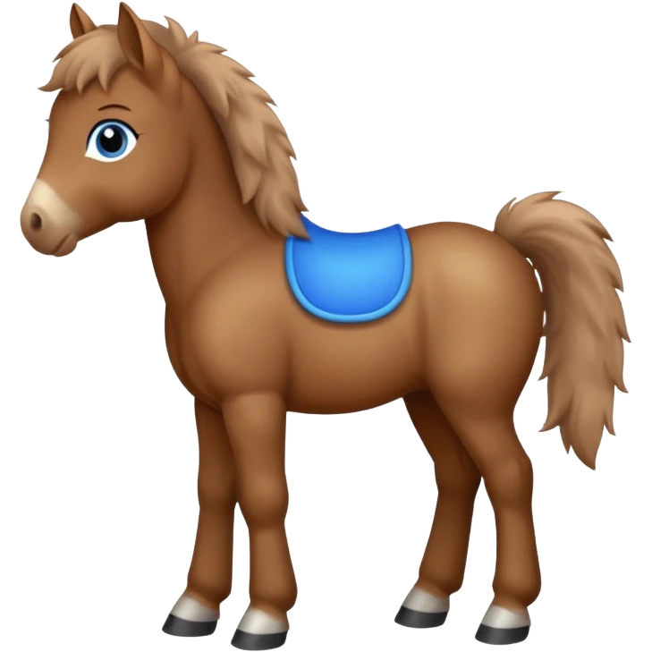 a standing foal horse with big blue eyes emoji