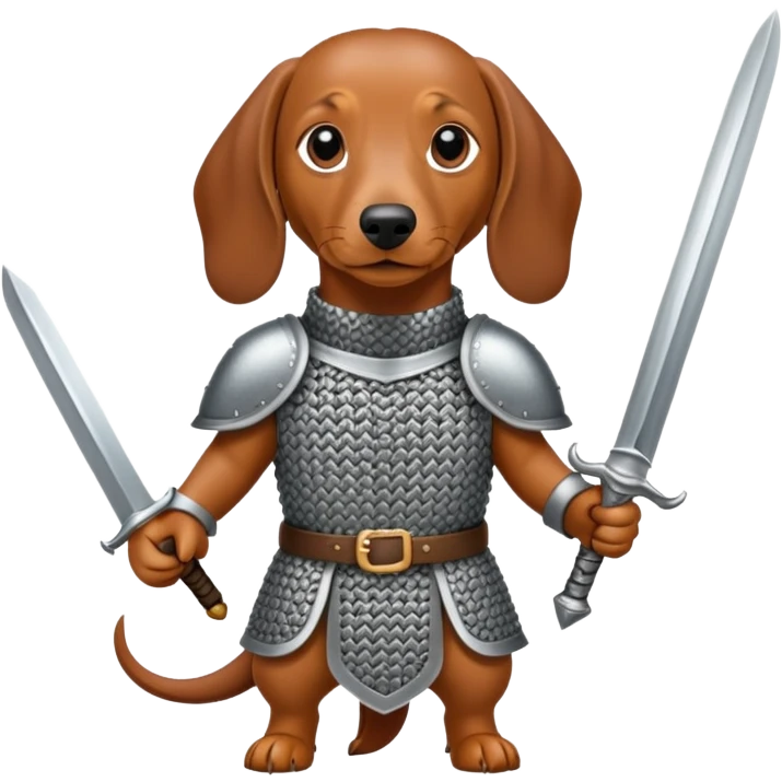 A dachshund with a sword  emoji