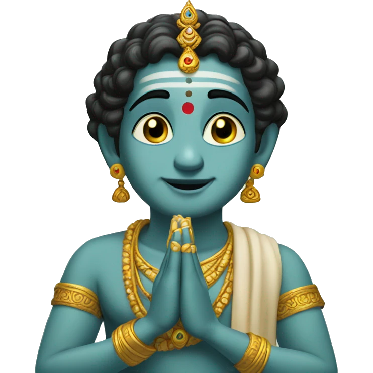 Sri krishna  saying namaste emoji