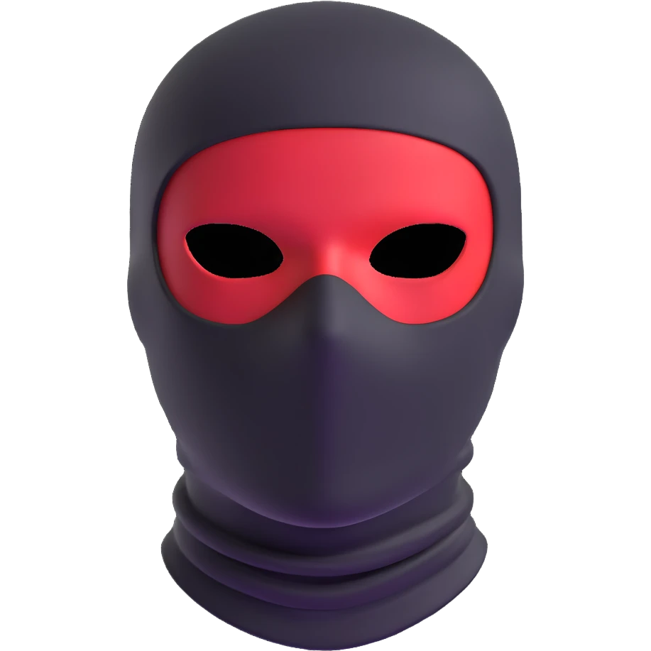 red and black ski mask emoji