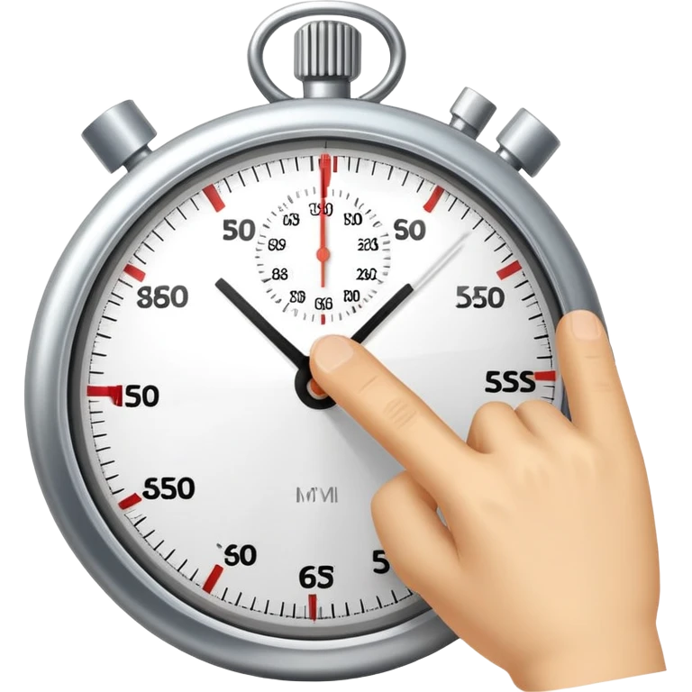 Stopwatch showing 1 minute and 58 seconds, hands pointing just before the 2-minute mark, symbolizing the two-minute rule in productivity emoji