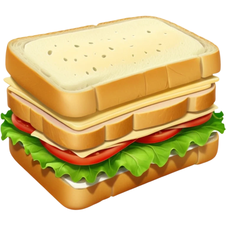 sandwich with white bread, thin sliced chicken, provolone cheese and lettuce. emoji