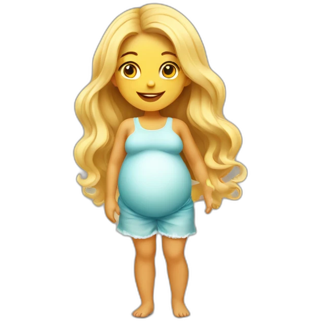 adorable pregnant blond full body women with beach-wave-hair emoji