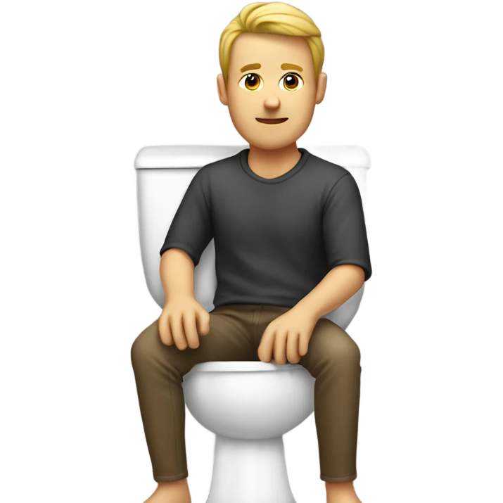 Man sitting on a toilet emoji