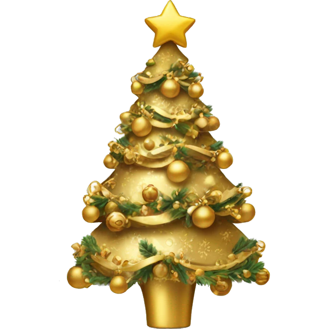 gold decorated christmas tree emoji