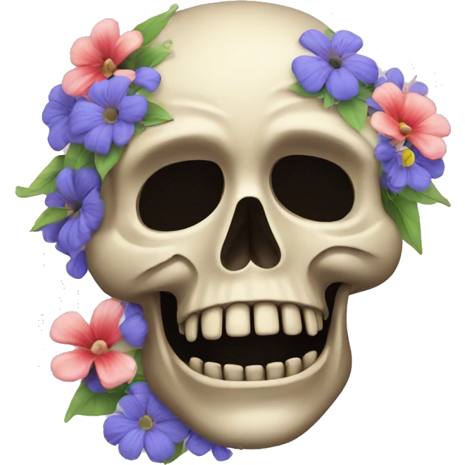 Totenkopf mit Blumen  emoji