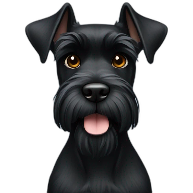 black schnauzer pointy ears emoji