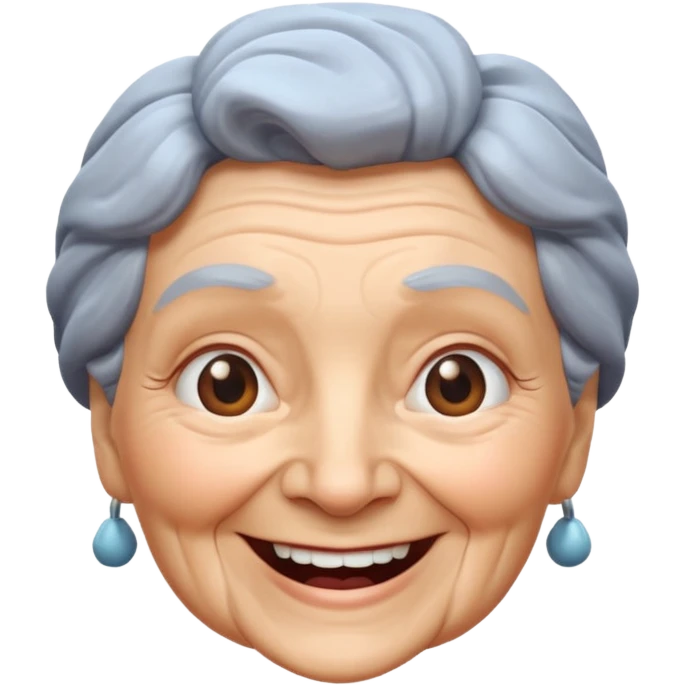 Happy Granny face 3d emoji