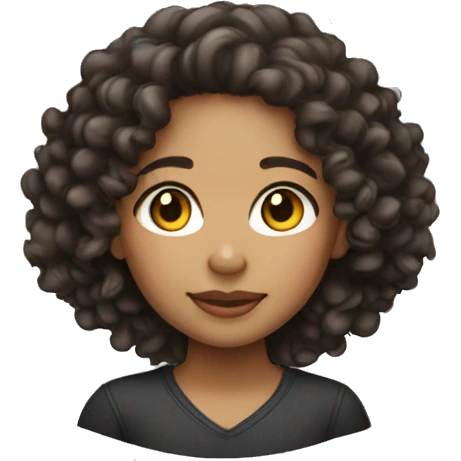 lightskin girl with curly hair emoji