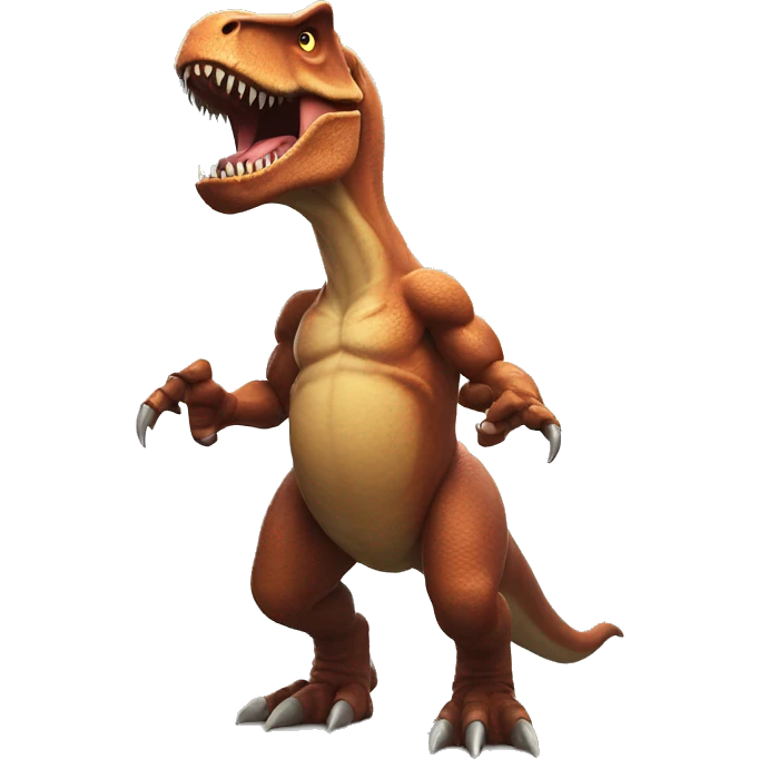 t-rex with muscles man arms  biceps emoji