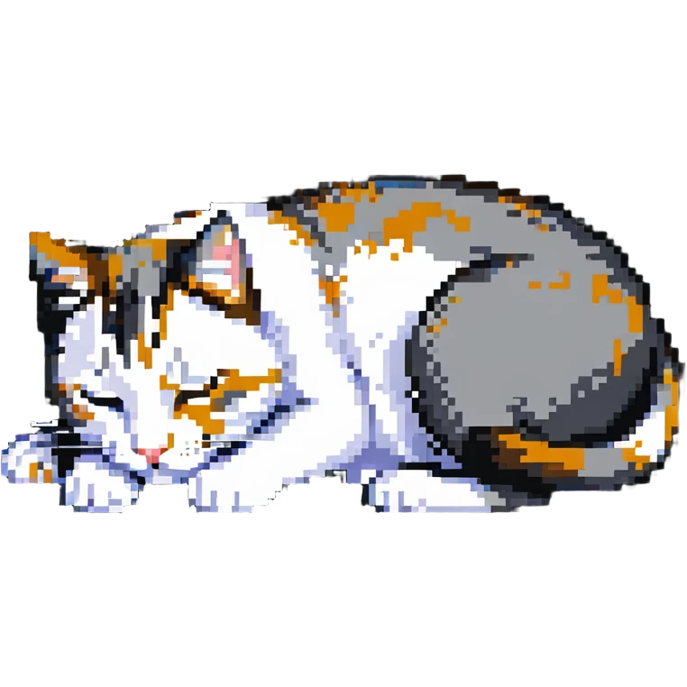 Cat sleeping in a small cat bed emoji