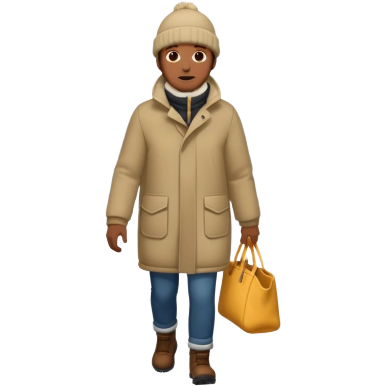 hombre caminando abrigado emoji