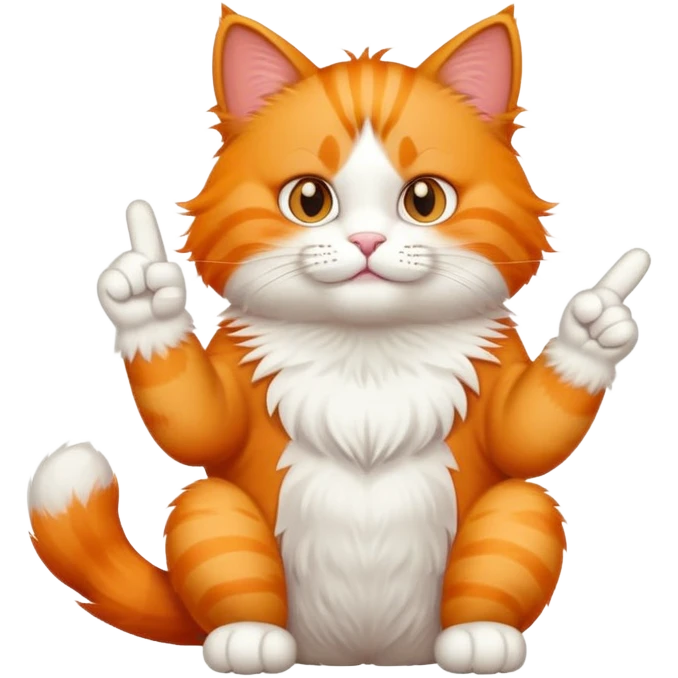 Orange cat giving middle finger emoji