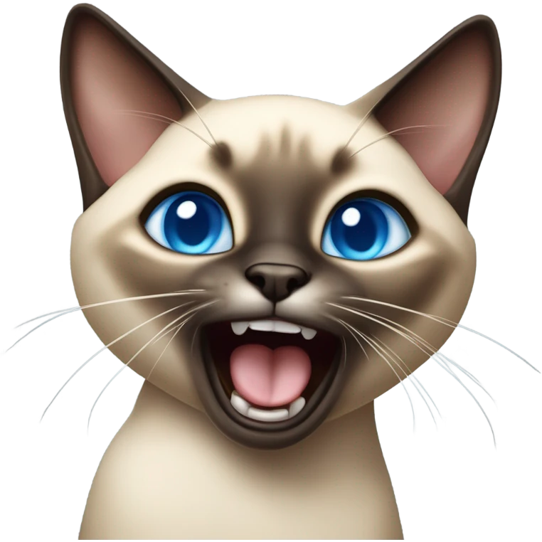 siamese cat  yawning emoji