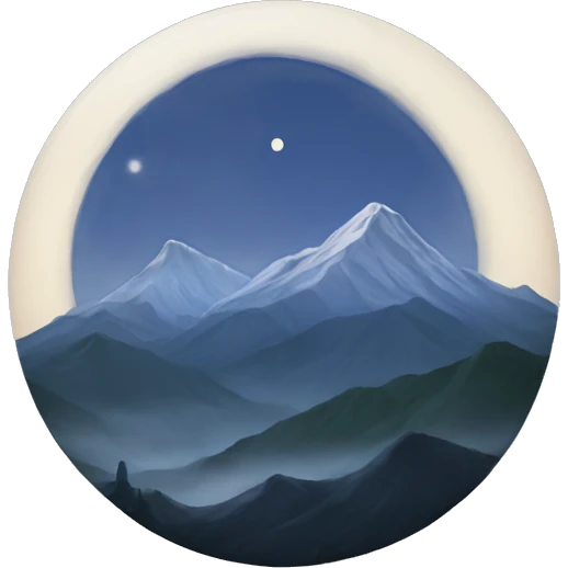 Moon behind mountain emoji