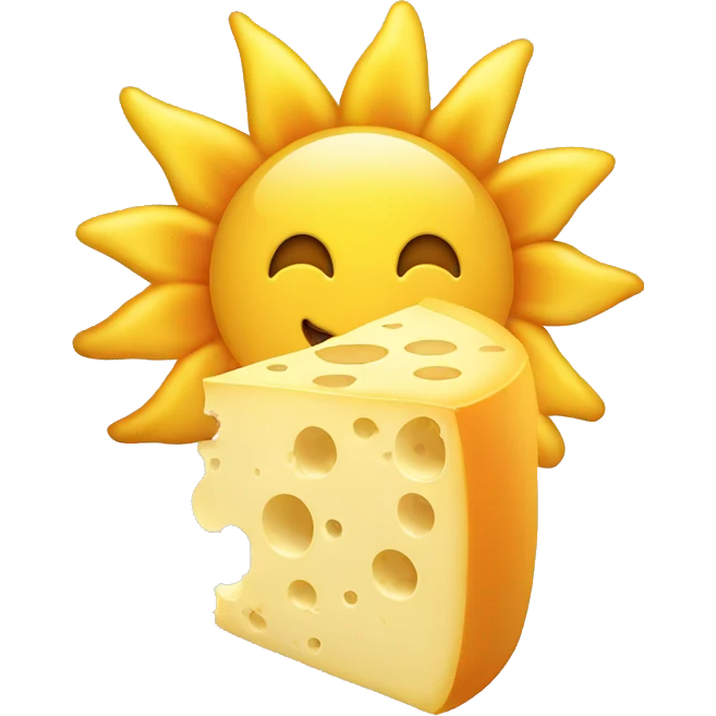 Sun with mouse and cheese emoji