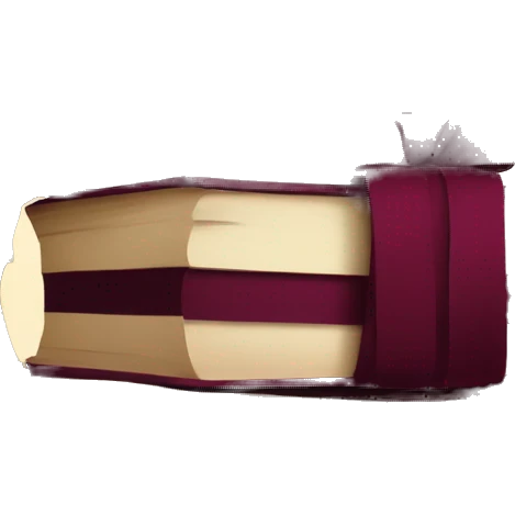 burgundy books stacked up and tied together by a burgundy bow emoji
