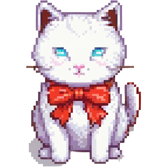 Hello Kitty character, simple and cute, white cat with a red bow emoji
