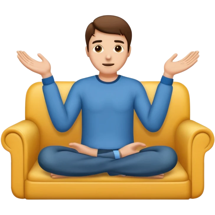 Lap of man empty showing hands towards his lap emoji