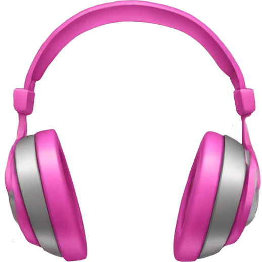 headphones with pink ribbons  emoji