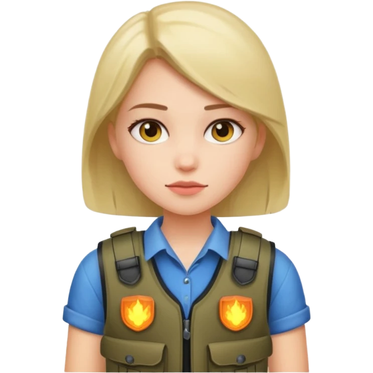 Girl wearing bullet proof emoji