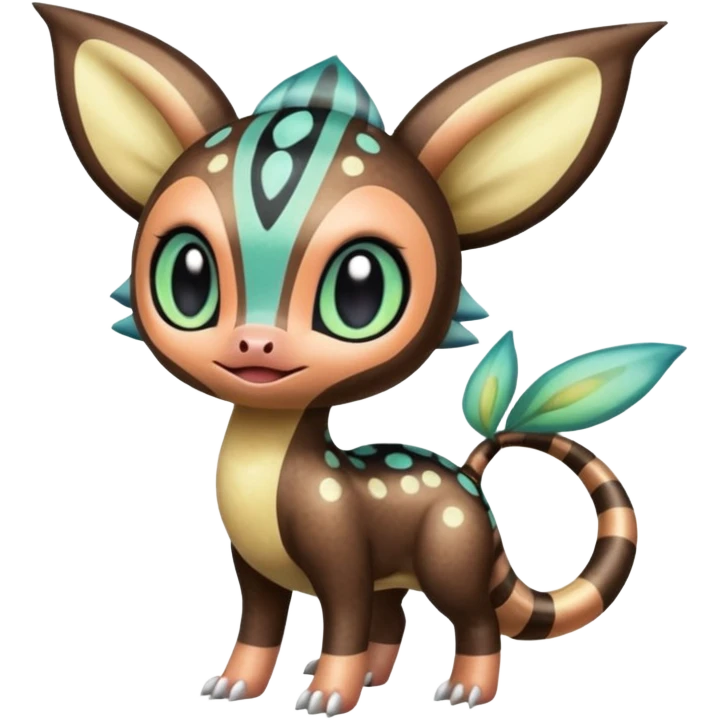 Colorful Exotic Striped Spotted Dotted dusted Glossy Shiny Meloetta-Vernid-Trico-Toothless-Kirby-Fakémon-creature-hybrid emoji