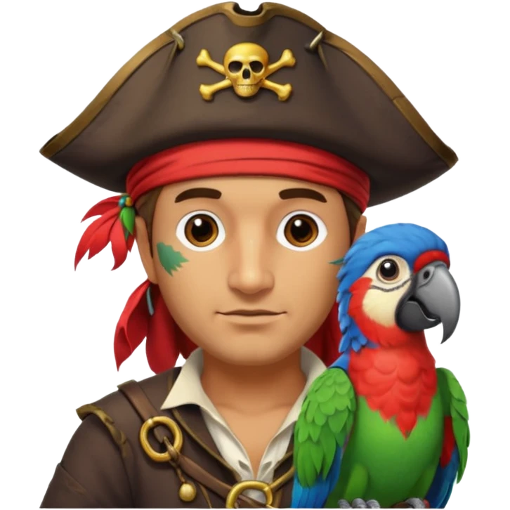 pirate and parrot emoji