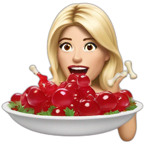 holly willoughby eating bones and red jelly emoji