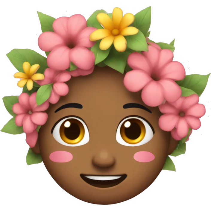 blushing with flowers emoji
