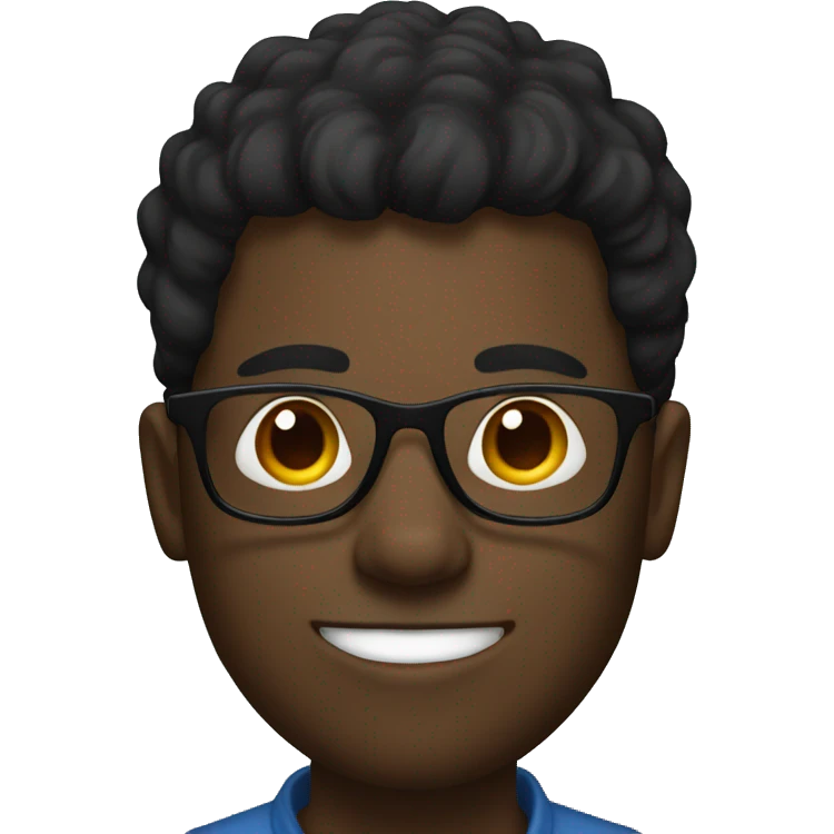 black guy with glasses emoji