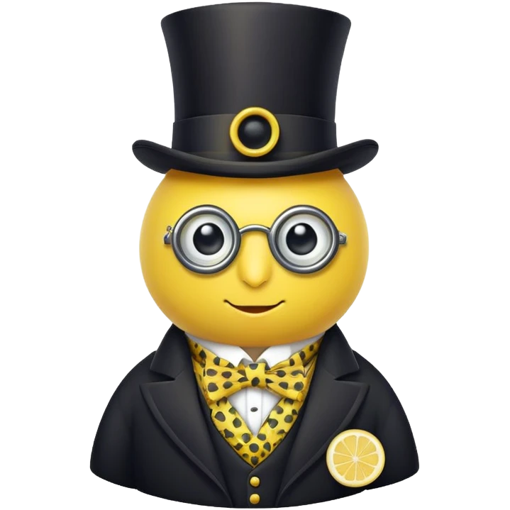 lemon with a monocle, top hat, and cravat emoji