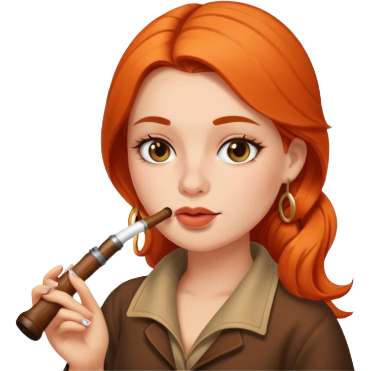 Hot girl smoking a pipe emoji