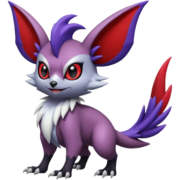 Cute Noibat-Noivern-Mightyena-Silvally-Fakémon-hybrid-creature (full body)  emoji