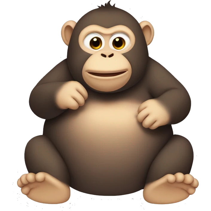 chubby monkey  with a belly emoji