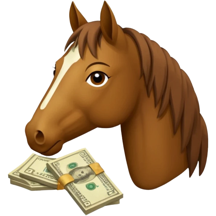 Horse eating money emoji