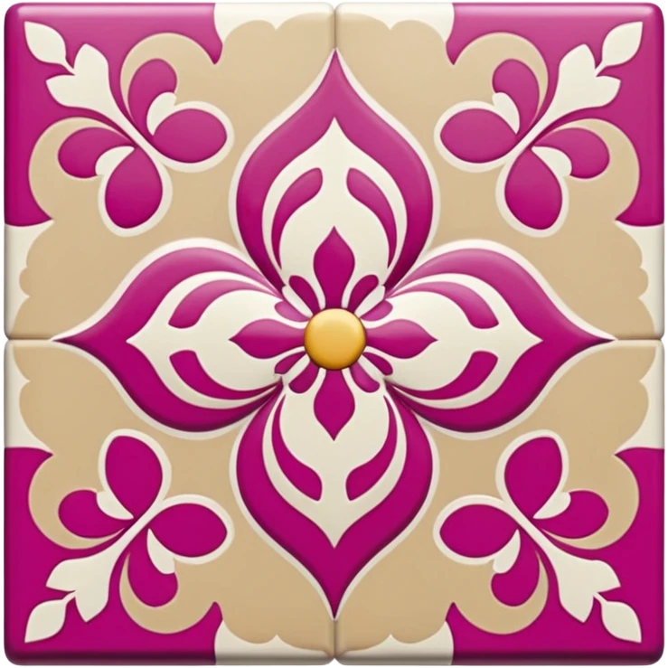 Pink white & beige Talavera emoji