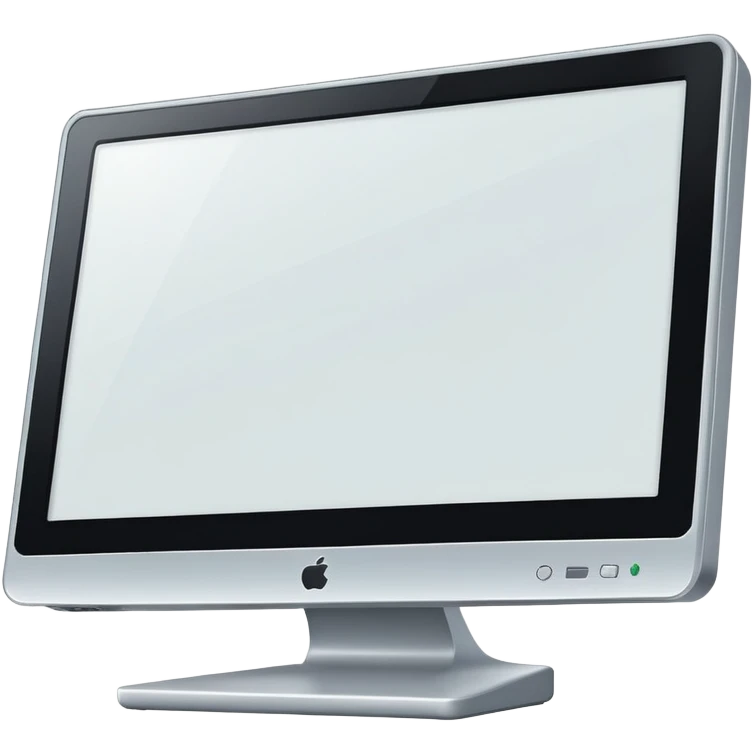 A flat-style illustration of a computer monitor . The monitor is sleek and modern, rendered in minimal detail. Clean, cartoon style, white background, iOS emoji aesthetic. emoji
