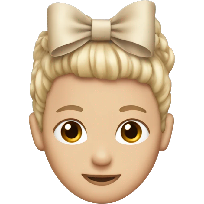 Beige hair bow emoji