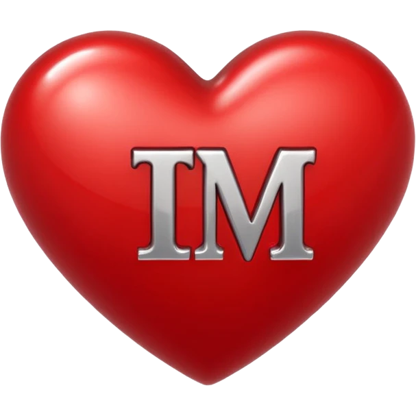 t & m initials inside a heart emoji