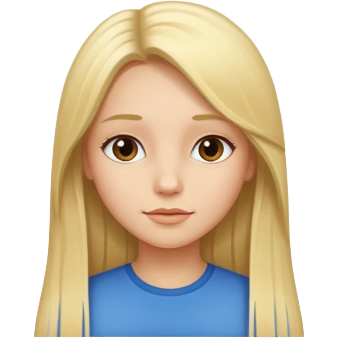 A girl with  straight long blond hair emoji