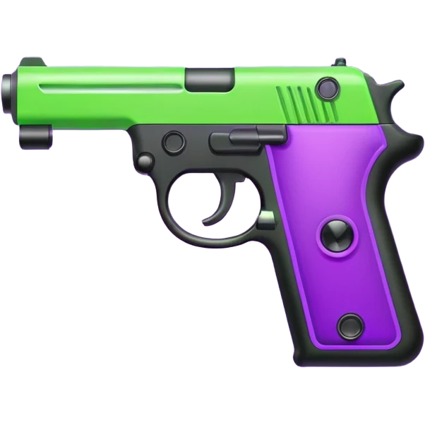  shooter game with this color purple  and neon green emoji