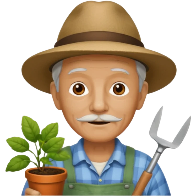 old man gardener  emoji