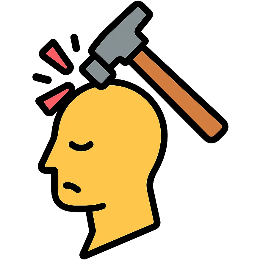 head being hit by a hammer colored icon emoji
