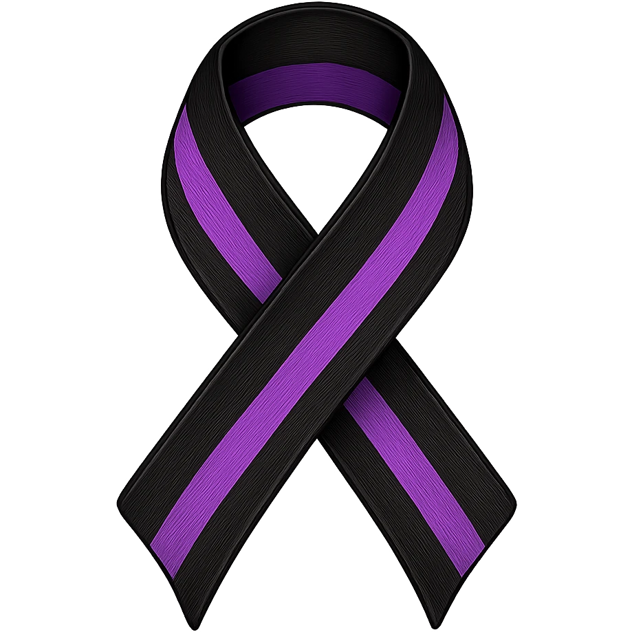 emo ribbon, black and purple emoji