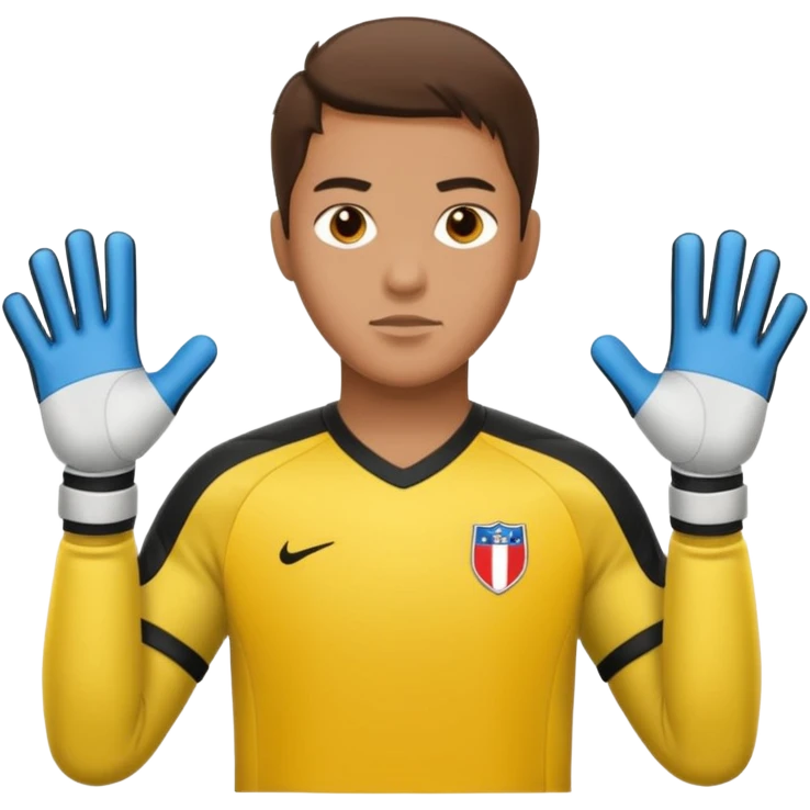soccer goalkeeper standing ready for a penalty emoji