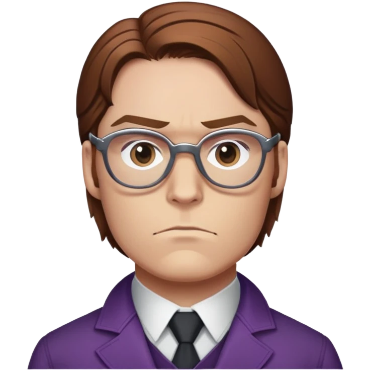 Helmut Zemo with brown hair and glasses, villain from Marvel's Captain America Civil War, serious expression emoji